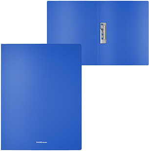 Папка Erich Krause "Classic" с зажимом, A4 формат, корешок 17 мм, синяя