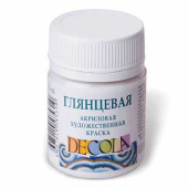 Краска акриловая «Декола», 50 мл, глянцевая, белила титановые, 2928101,2928104 (арт. 190397)