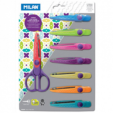 Ножницы детские фигурные Milan 16см, 8 сменных лезвий, европодвес (арт. 14930908) купить в интернет-магазине ТОО Снабжающая компания от 11 956 T, а также и другие Ножницы детские на сайте dulat.kz оптом и в розницу