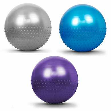 Мяч для фитнеса 2 в1 Fitness&Massage ball 65 см с насосом (арт. 103:E1)