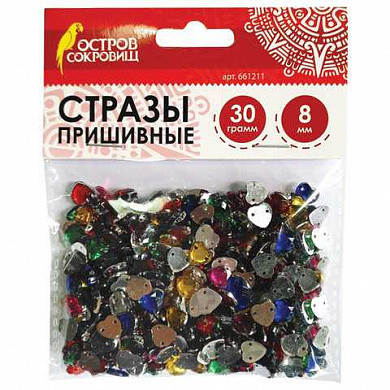 Стразы для творчества СЕРДЦЕ, ЦВЕТ АССОРТИ, 8 мм, 30 грамм, ОСТРОВ СОКРОВИЩ, 661211 (арт. 661211) купить в интернет-магазине ТОО Снабжающая компания от 784 T, а также и другие Бусины, наклейки, стразы для творчества на сайте dulat.kz оптом и в розницу