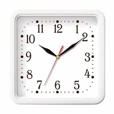 Часы настенные TROYKA 81810835, квадрат, белые, белая рамка, 26х26х3,5 см (арт. 452283)