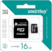 Ф/К Microsdhc 16Gb Class4 Smartbuy С Адаптером (арт. 457512)