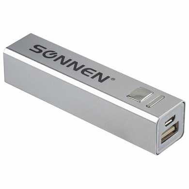 Аккумулятор внешний SONNEN POWERBANK V61С, 2600 mAh, литий-ионный, серебристый, алюминиевый корпус, 262749 (арт. 262749) купить в интернет-магазине ТОО Снабжающая компания от 4 459 T, а также и другие Внешние аккумуляторы на сайте dulat.kz оптом и в розницу