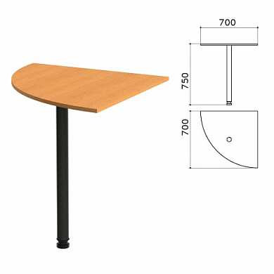 Стол приставной угловой "Фея", 700х700х750 мм, цвет орех милан (КОМПЛЕКТ) (арт. 980031)