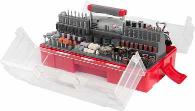 Гравер ЗУБР электрический с набором мини-насадок в кейсе, 242 предмета (арт. ЗГ-130ЭК H242)