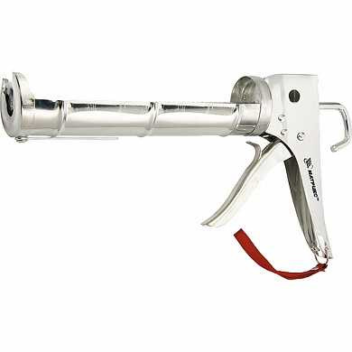 Пистолет для герметика, 310 мл, "полуоткрытый", хромир., зубчатый шток 7 мм MATRIX (арт. 88640)