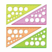 Треугольник пластиковый, угол 30, 19 см, СТАММ "Neon Cristal", тонированный, прозрачный, неоновый, ассорти, ТК11 (арт. 210525)