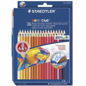 Карандаши цветные акварельные STAEDTLER "Noris club", 36 цветов + кисть, европодвес, 144 10ND3603 (арт. 181222)