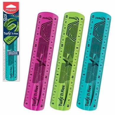 Линейка пластиковая 15 см, гибкая, MAPED "Twist'n Flex", тонированная, ассорти, подвес, 279110 (арт. 210398) купить в интернет-магазине ТОО Снабжающая компания от 980 T, а также и другие Линейки на сайте dulat.kz оптом и в розницу