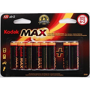 Э/п Kodak MAX LR6/316 BL6+2 (арт. 618589) купить в интернет-магазине ТОО Снабжающая компания от 343 T, а также и другие R6/AA 316 батарейки (пальчиковые) на сайте dulat.kz оптом и в розницу