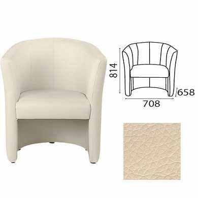 Кресло "Club", 814х708х658 мм, c подлокотниками, кожзам, бежевое (арт. 530511)