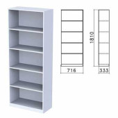 Шкаф (стеллаж) "Бюджет", 716х333х1810 мм, 4 полки, серый, 402651-030 (арт. 640634)
