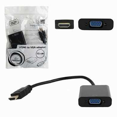 Кабель-переходник HDMI-VGA, 15 см, CABLEXPERT, M-F, для передачи аналогового видео, A-HDMI-VGA-04 (арт. 512097) купить в интернет-магазине ТОО Снабжающая компания от 10 437 T, а также и другие Штекера, кабель на сайте dulat.kz оптом и в розницу