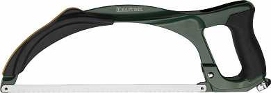 Ножовка по металлу KRAFTOOL TITAN, 170 кг рычажное натяжение, цельная конструкция, обрезиненные рукоятки, биметаллическое полотно, 300 мм (арт. 15808_z01)
