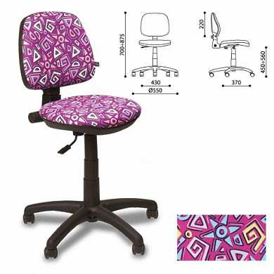 Кресло детское "Swift GTS", без подлокотников, розовое с рисунком, SwiftGTS YN-560 (арт. 530787)