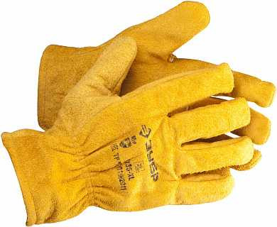 Перчатки ЗУБР "МАСТЕР" кожаные рабочие, с подкладкой, XL (арт. 1135-XL)