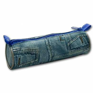 Пенал-тубус (косметичка) дизайн джинсы, размер 200х65 мм, ПТ-01 (арт. 101667)