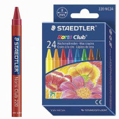 Восковые мелки STAEDTLER "Noris Club", 24 цвета, картонная упаковка, европодвес, 220 NC24 (арт. 226450)
