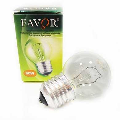 Лампа накаливания Favor P45 E27 60W Шар Прозрачная (Калашников) (арт. 427124)