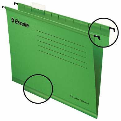 Подвесные папки ESSELTE "Classic", с разделителями, картон, комплект 25 шт., А4, зеленые, 345х240 мм, 90318 (арт. 236796)