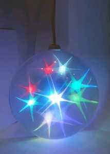 Светильник-диско шар ул. Космос KOCNL_15cm_IP44 d=15см, RGB, 1W/220V, белый