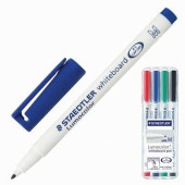 Маркеры для доски STAEDTLER "Lumocolor", набор 4 штуки, круглые, 1 мм, (черный, синий, красный, зеленый), 301 WP4 (арт. 150962)