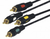 Шнур 4RCA Plug - 4RCA Plug 3М (GOLD) REXANT цена за шт (10), 17-0314 (арт. 612374)