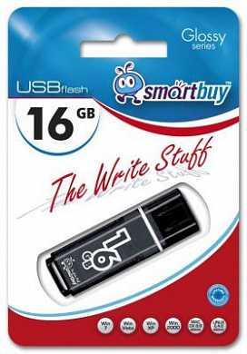 Флэш-Диск Usb 16Gb Smartbuy Glossy Black Sb16Gbgs-K (арт. 429749)