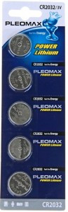 Э/п Pleomax CR2032 3V BL5 (арт. 601826) купить в интернет-магазине ТОО Снабжающая компания от 441 T, а также и другие Диски литиевые на сайте dulat.kz оптом и в розницу
