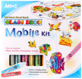 КРАСКИ Д/РИСОВАНИЯ ПО СТЕКЛУ В НАБОРЕ - 10ЦВ. 10.5МЛ. "MOBILE KIT" С ТРАФАРЕТОМ 