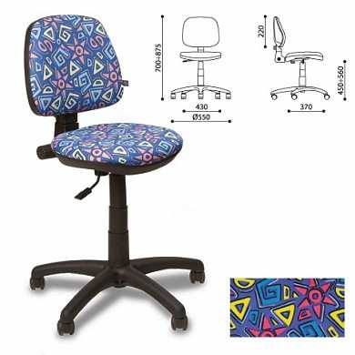 Кресло детское "Swift GTS", без подлокотников, синее с рисунком, SwiftGTS YN-590 (арт. 530786)
