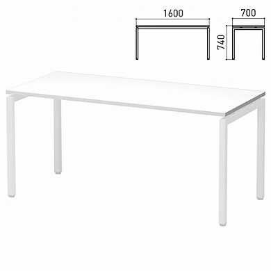 Столешница стола на металлокаркасе "Старк", 1600х700х740 мм, белый, 402723-290 (арт. 640880)