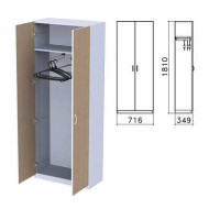 Шкаф для одежды "Бюджет", 716х349х1810 мм, орех онтарио (КОМПЛЕКТ) (арт. 980603)