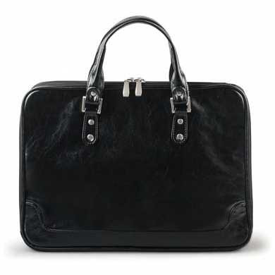 Портфель-сумка женский из кожзама, на молнии, 380х270х100 мм, черный, 8-100 (арт. 240369)