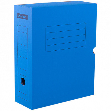 Короб архивный с клапаном OfficeSpace, микрогофрокартон, 100мм, синий, до 900л. (арт. 225408)