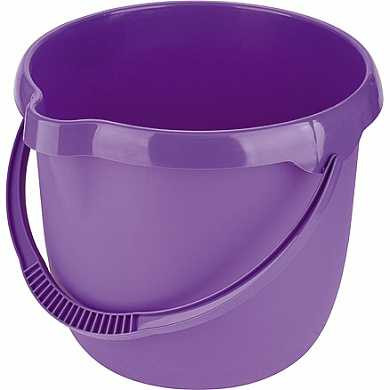 Ведро пластмассовое круглое 12л, фиолетовое ТМ Elfe (арт. 92957)
