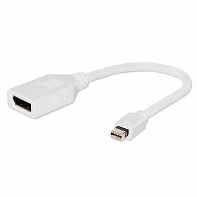 Кабель-переходник miniDisplayPort-DisplayPort, 0,16 м, CABLEXPERT, M-F, A-mDPM-DPF-001-W (арт. 511929) купить в интернет-магазине ТОО Снабжающая компания от 6 321 T, а также и другие Штекера, кабель на сайте dulat.kz оптом и в розницу