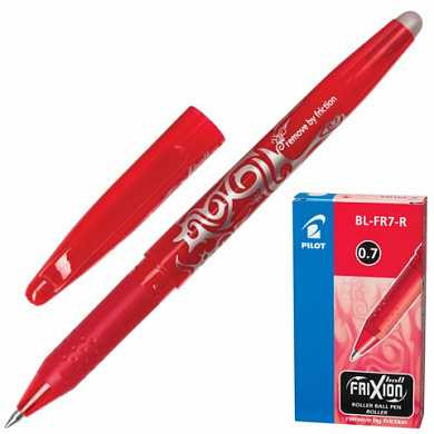 Ручка стираемая гелевая PILOT "Frixion", корпус красный, узел 0,7 мм, линия 0,35 мм, красная, BL-FR-7 (арт. 141835)