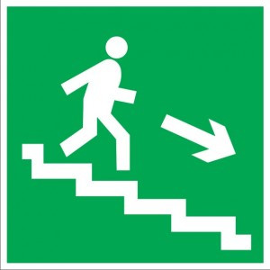 IEK знак электробезопасности 150х150мм "Направление к эвакуационному выходу (по лестниц (арт. 519583)