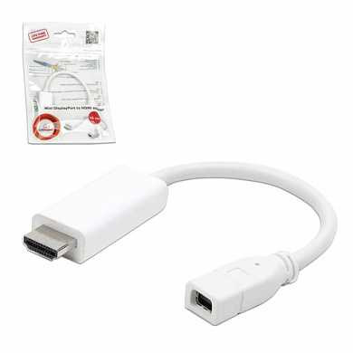 Кабель-переходник miniDisplayPort-HDMI, 0,1 м, CABLEXPERT, F-M, экранированный, A-mDPF-HDMIM-001-W (арт. 511931) купить в интернет-магазине ТОО Снабжающая компания от 8 673 T, а также и другие Штекера, кабель на сайте dulat.kz оптом и в розницу
