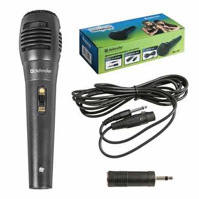 Микрофон DEFENDER MIC-129, проводной, кабель 5 м, черный, 64129 (арт. 511718)