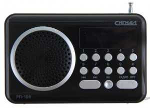Радиоприемник Сигнал РП-108, УКВ, аккумулятор 3.7В 0.6Ач, USB, microSD, дисплей, память, 11x3.3x8 см, черный (арт. 539093)