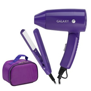 Набор Galaxy GL-4720 Фен 1,4кВт, 2скор, складн.ручка+щипцы (выпрямитель) керам.пластины, сумка 35Вт (арт. 680072)