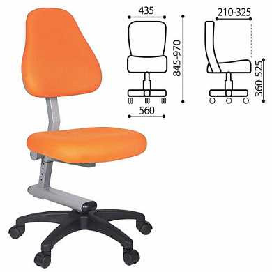 Кресло детское KD-8, без подлокотников, оранжевое, KD-8/TW-96-1 (арт. 531494)