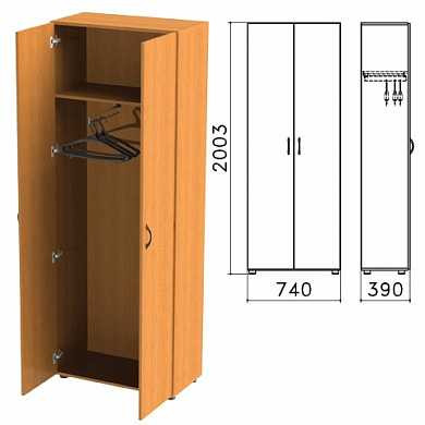 Шкаф для одежды "Фея", 740х390х2000 мм, цвет орех милан, ШФ17.5 (арт. 640014)