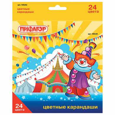 Карандаши цветные ПИФАГОР "Сказочный мир", 24 цвета, заточенные, картонная упаковка, дизайн ассорти, 180242 (арт. 180242) купить в интернет-магазине ТОО Снабжающая компания от 1 568 T, а также и другие Карандаши на сайте dulat.kz оптом и в розницу