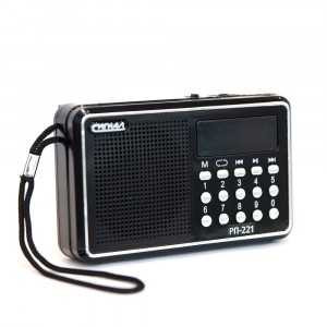 Радиоприемник Сигнал РП-221, FM 88-108 Мгц, 2xR6, 220В, USB, SD, дисплей, 114х33х73мм, черный, 17818 (арт. 641309)