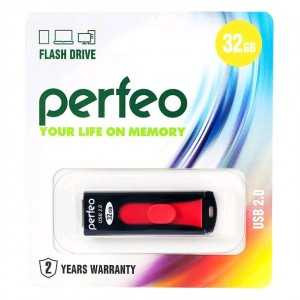 Флэш-диск USB 32Gb Perfeo Black S01 PF-S01B032 (арт. 601677)