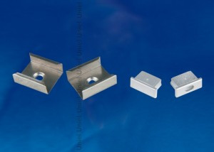Uniel набор крепежей для накладн. профиля (скобы и заглушки по 4 шт.) сталь/пластик UFE-N02 SILVER A (арт. 571912)